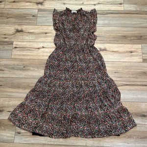 BB Dakota by Steve Madden Darcy Floral Midi Dress SZ Large Multicolor Prairie